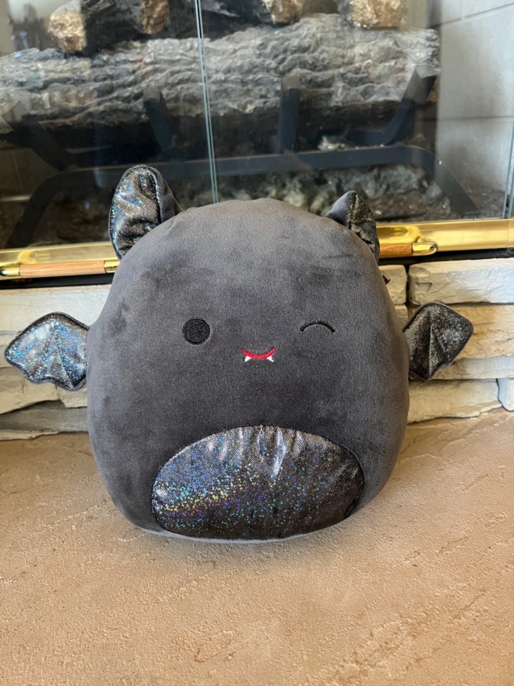 Squishmallows Dark Gray Plush Emily the Bat.
